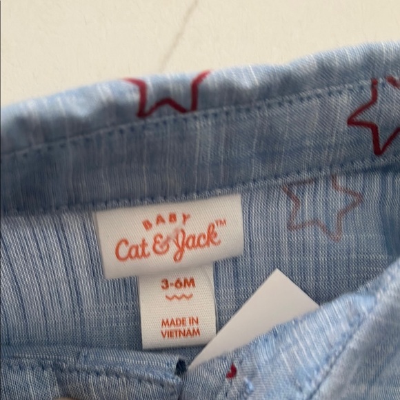 Cat & Jack Blue Star Pattern Shirt 3-6 months - Picture 2 of 4